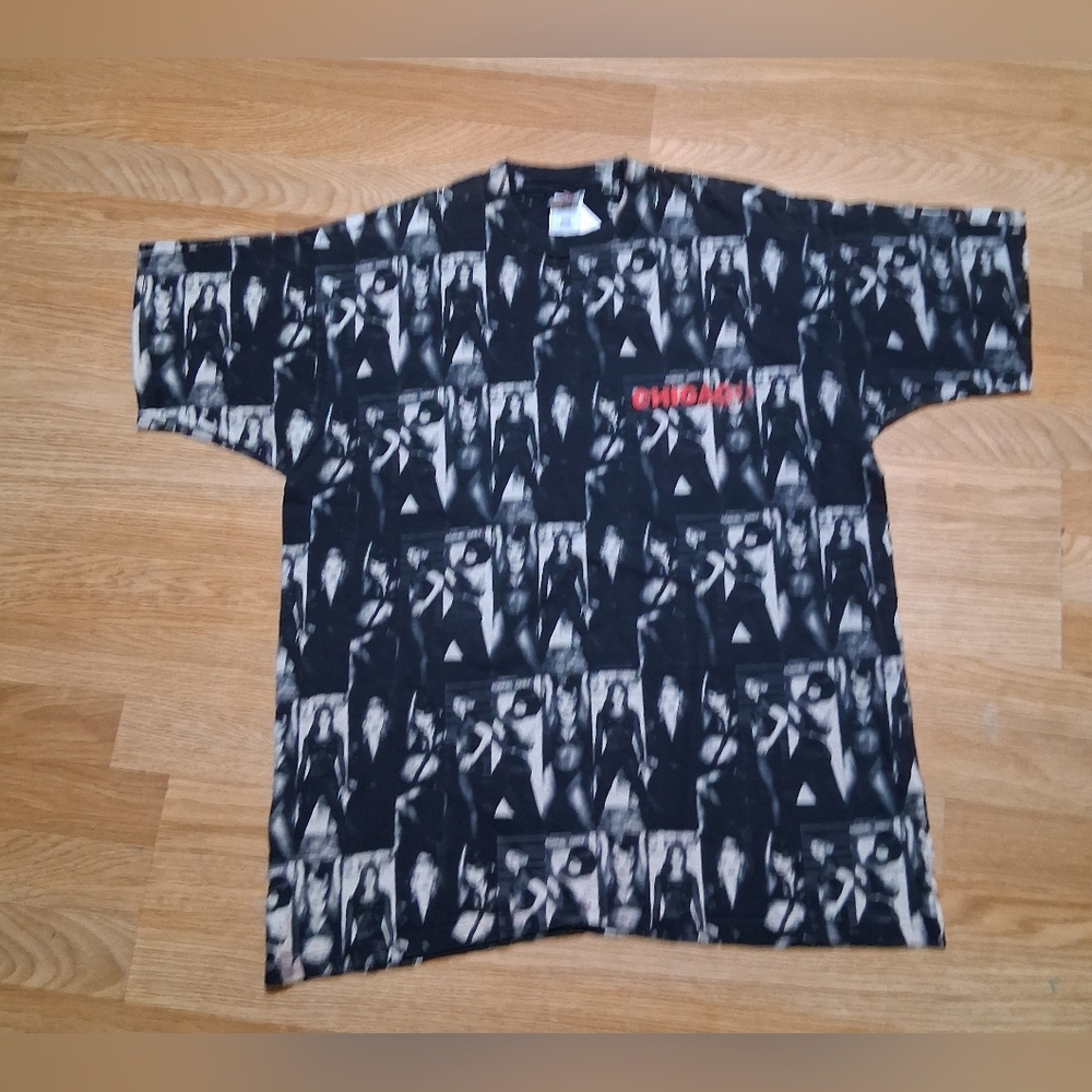 Chicago Musical All Over Print Fruit of the Loom Black Graphic Tee